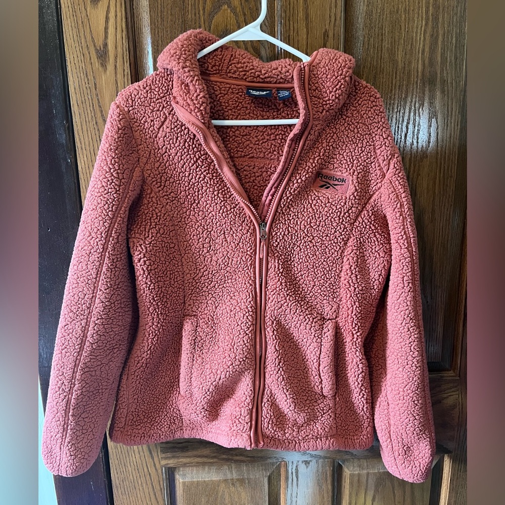Reebok Sherpa Fleece Jacket Burnt Orange Small